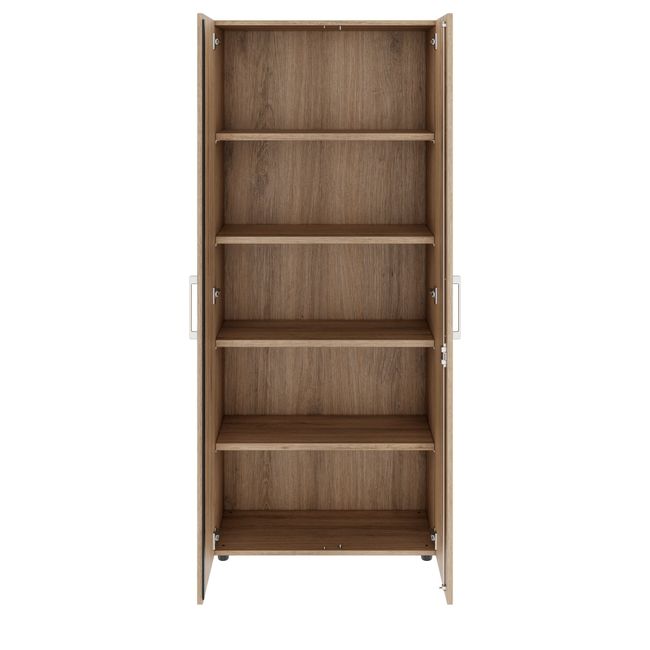 PRO Flügeltürenschrank | 5 OH, 800 - 1200 x 1880 mm, Soft-Close, Natureiche - 3 Main Image