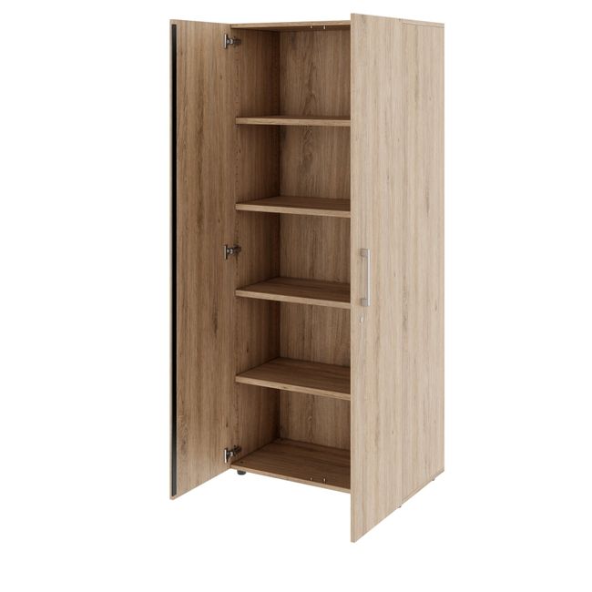 PRO Flügeltürenschrank | 5 OH, 800 - 1200 x 1880 mm, Soft-Close, Natureiche - 4 Main Image
