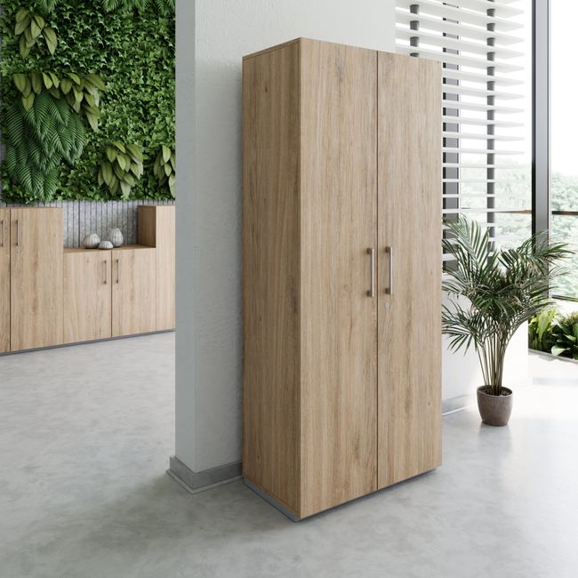 PRO Flügeltürenschrank | 5 OH, 800 - 1200 x 1880 mm, Soft-Close, Natureiche - 15 Main Image
