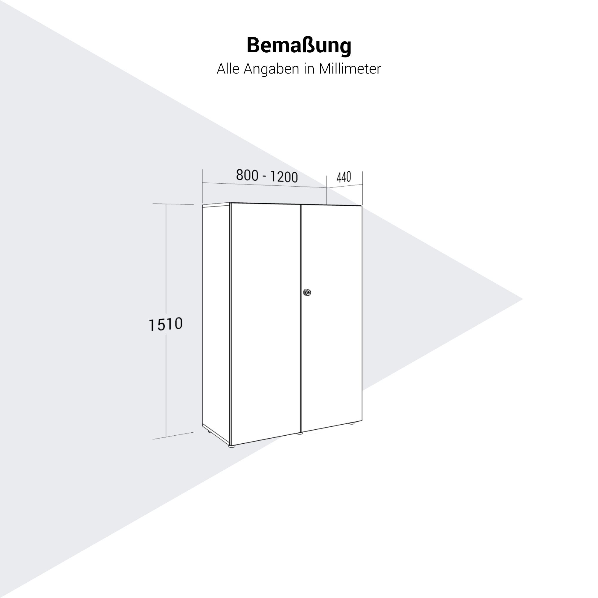 PRO Armoire de porte d'aile | 5 oh, 800 - 1200 x 1880 mm, doux -close, gris - 14 Main Image