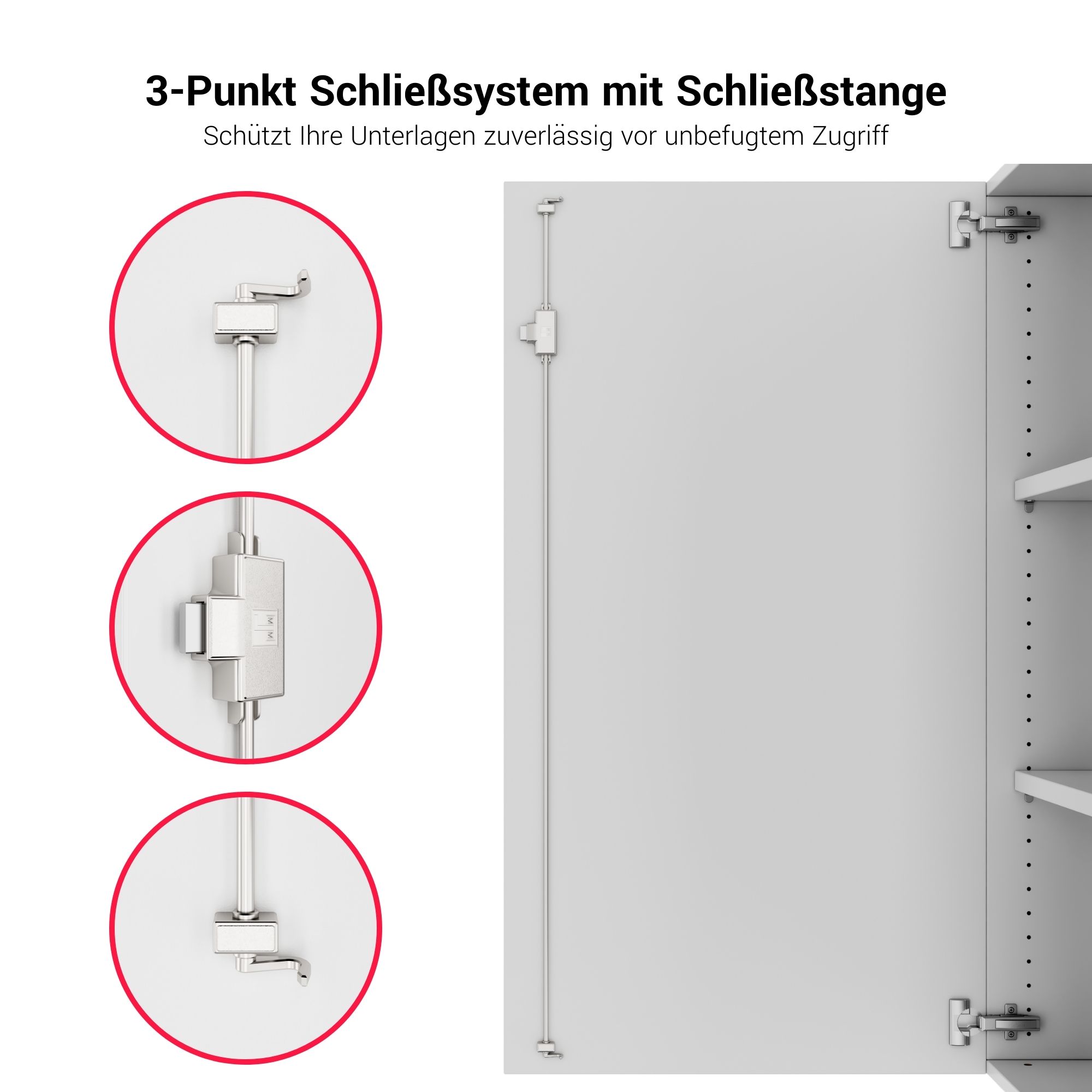 PRO Armoire de porte d'aile | 5 oh, 800 - 1200 x 1880 mm, Soft -Close, blanc - 11 Main Image