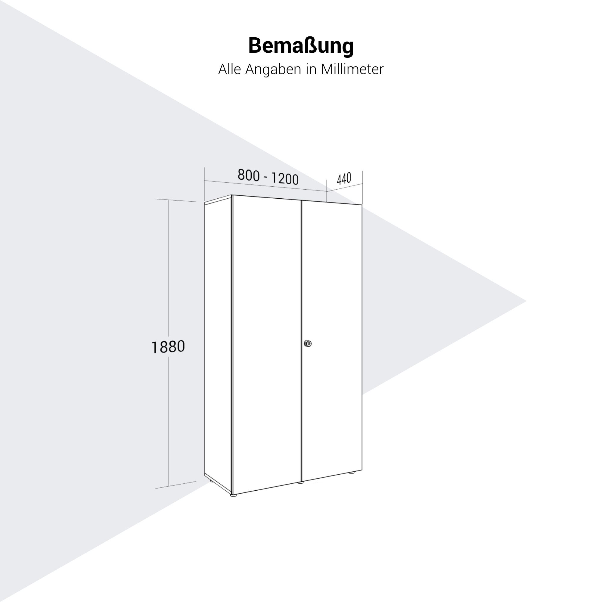 PRO Armoire de porte d'aile | 5 oh, 800 - 1200 x 1880 mm, Soft -Close, blanc - 14 Main Image