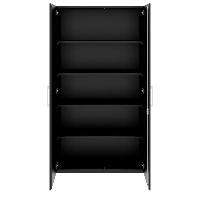 PRO Flügeltürenschrank | 5 OH, 800 - 1200 x 1880 mm, Soft-Close, Schwarz