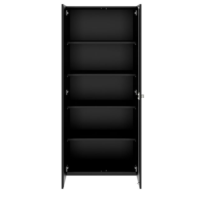 PRO hinged door cabinet | 5 OH, 800 - 1200 x 1880 mm, soft close, black - 3 Main Image