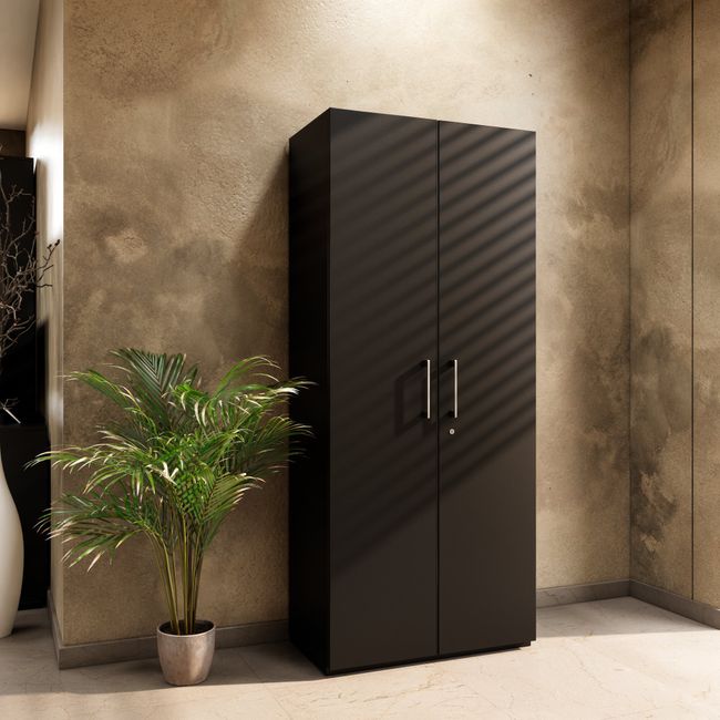 PRO hinged door cabinet | 5 OH, 800 - 1200 x 1880 mm, soft close, black - 15 Main Image