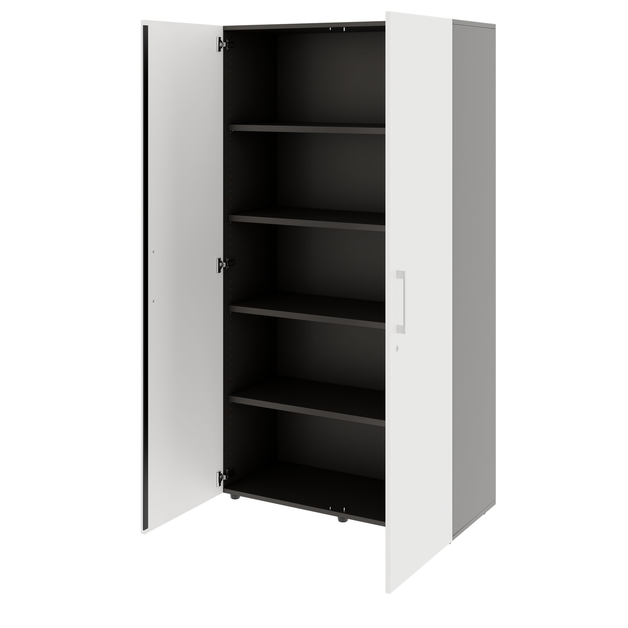 PRO Armoire de porte d'aile | 5 oh, 800 - 1200 x 1880 mm, Soft -Close, graphite / blanc - 4 Main Image