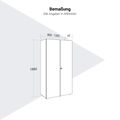 PRO Armoire de porte d'aile | 5 oh, 800 - 1200 x 1880 mm, Soft -Close, graphite / blanc - 14 Thumbnail Image