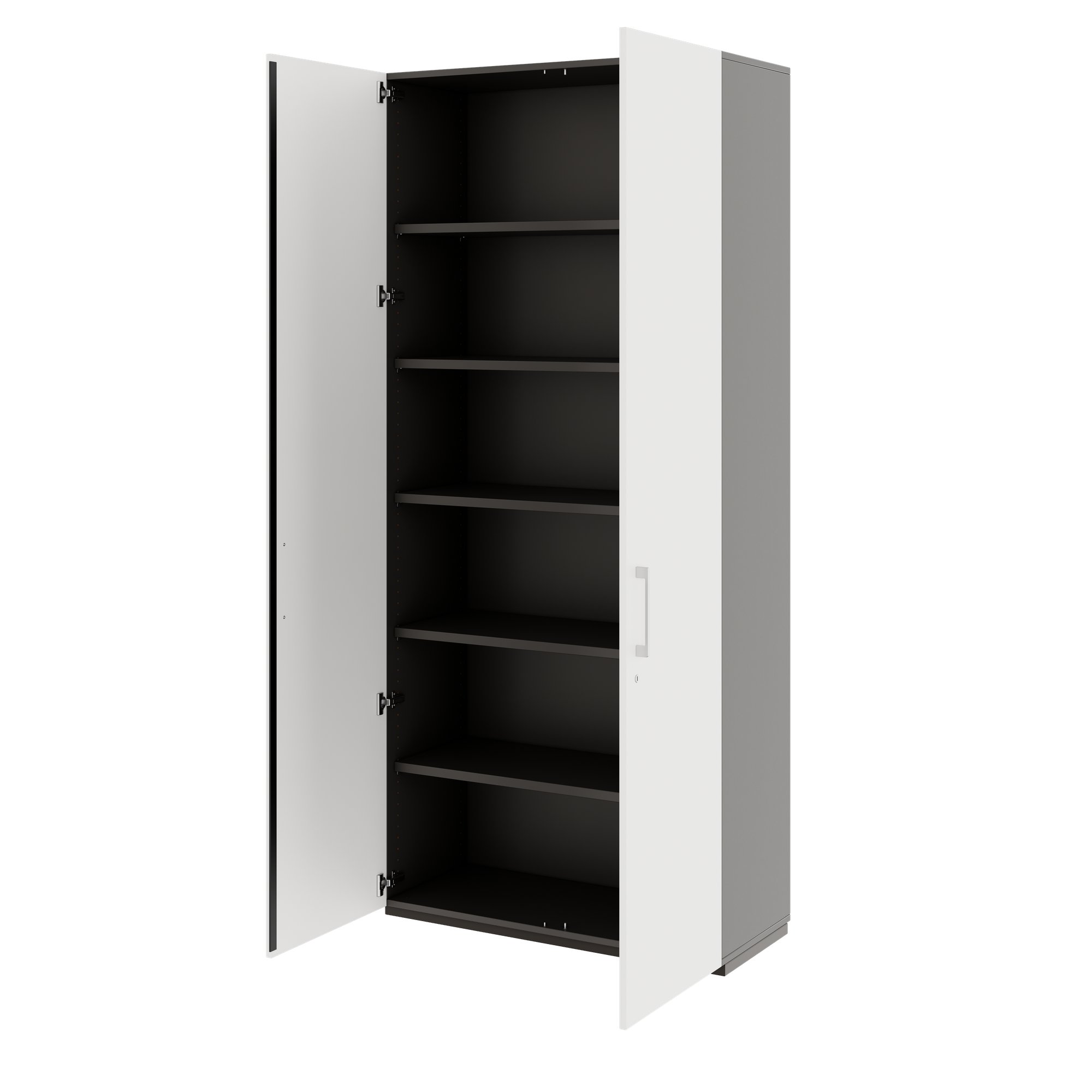 PRO Cabinetto per porte dell'ala | 6 OH, 800 - 1200 x 2250 mm, morbido -close, grafite / bianco - 5 Main Image