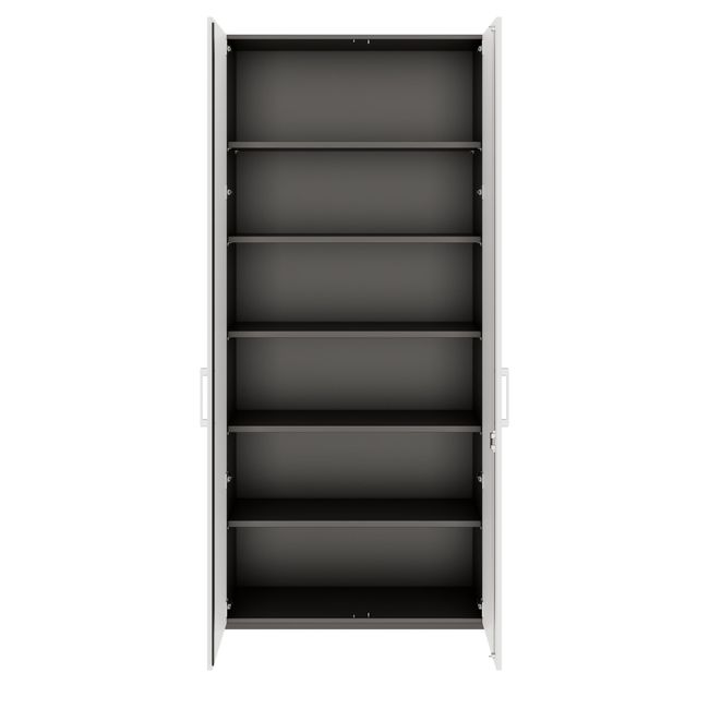 PRO Flügeltürenschrank | 6 OH, 800 - 1200 x 2250 mm, Soft-Close, Graphit / Weiß