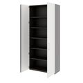 PRO Flügeltürenschrank | 6 OH, 800 - 1200 x 2250 mm, Soft-Close, Graphit / Weiß