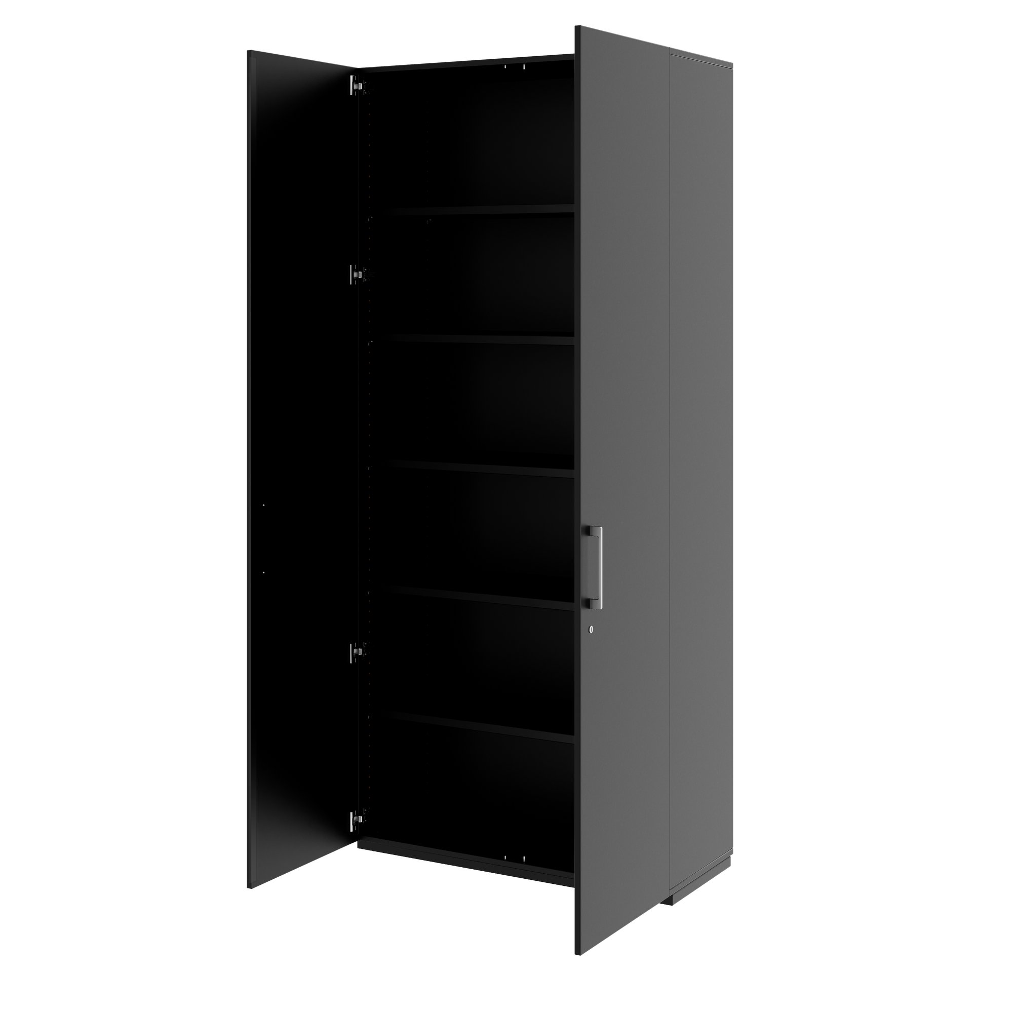 PRO hinged door cabinet | 6 OH, 800 - 1200 x 2250 mm, soft close, black - 4 Main Image
