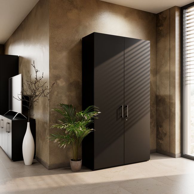 PRO hinged door cabinet | 6 OH, 800 - 1200 x 2250 mm, soft close, black - 15 Main Image