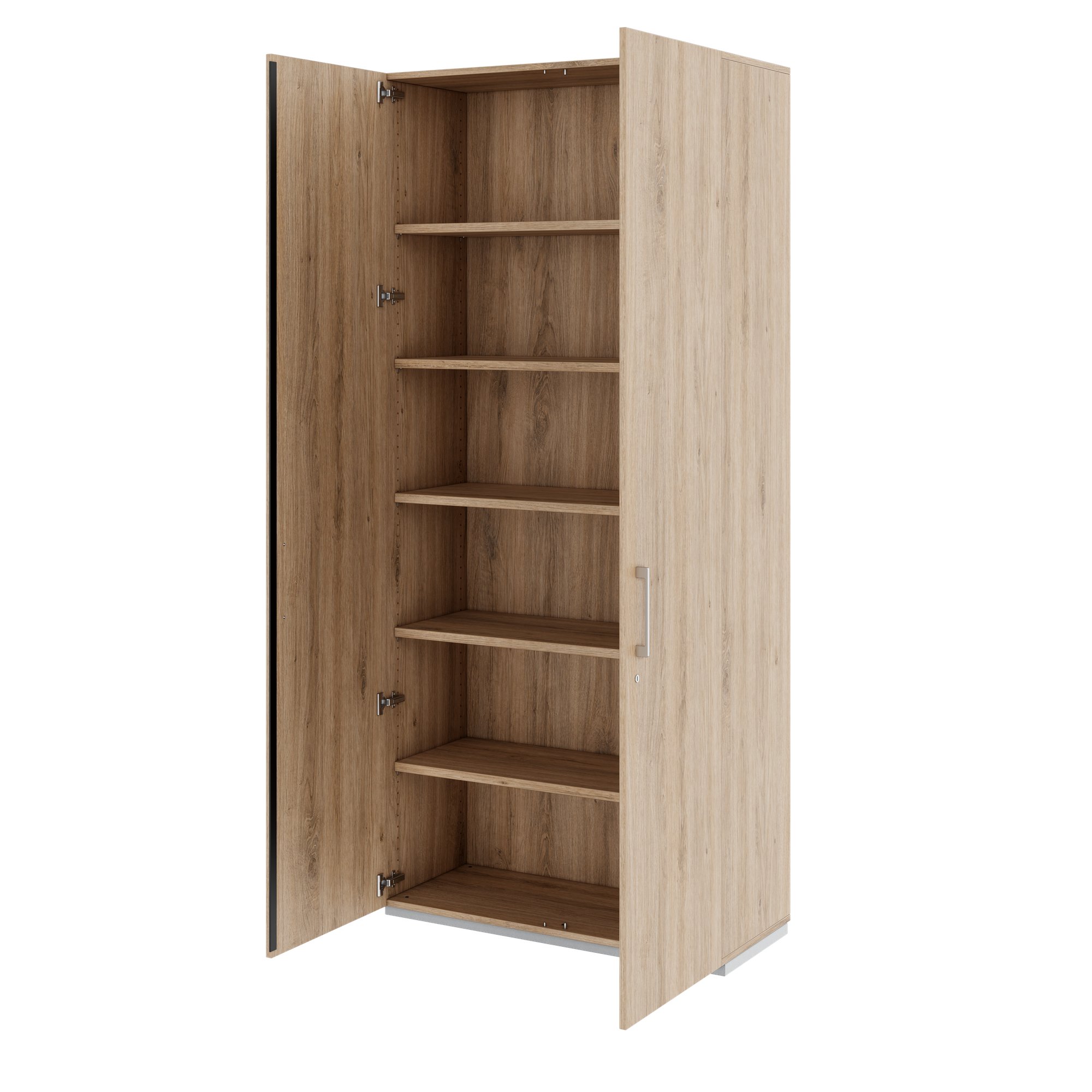 PRO hinged door cabinet | 6 OH, 800 - 1200 x 2250 mm, soft close, natural oak - 4 Main Image