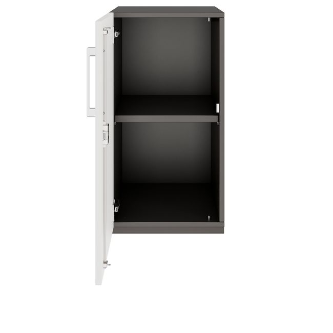 PRO Flügeltürenschrank | 2 OH, 400 - 600 x 770 mm, Soft-Close, Graphit / Weiß