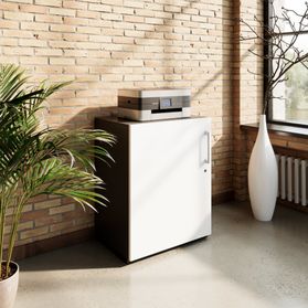 PRO Flügeltürenschrank | 2 OH, 400 - 600 x 770 mm, Soft-Close, Graphit / Weiß