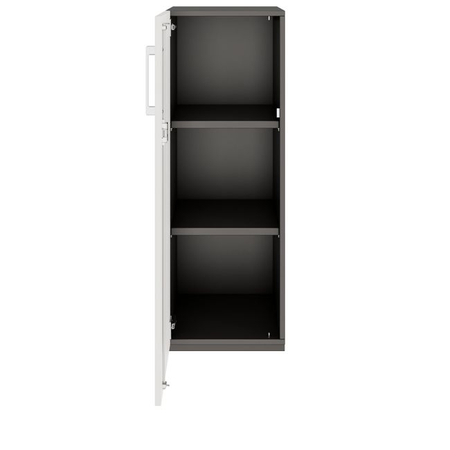 PRO Flügeltürenschrank | 3 OH, 400 - 600 x 1140 mm, Soft-Close, Graphit / Weiß