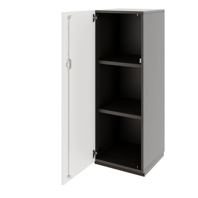 PRO Flügeltürenschrank | 3 OH, 400 - 600 x 1140 mm, Soft-Close, Graphit / Weiß