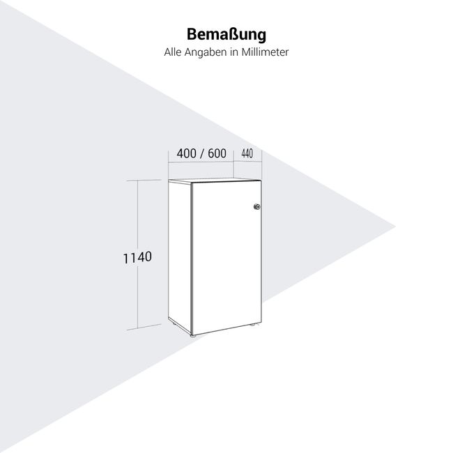 PRO Flügeltürenschrank | 3 OH, 400 - 600 x 1140 mm, Soft-Close, Natureiche
