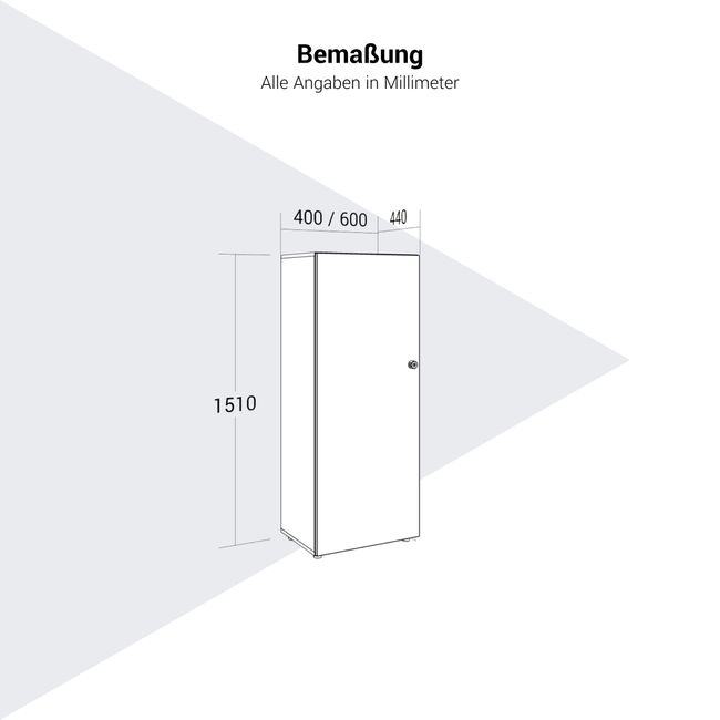PRO Flügeltürenschrank | 4 OH, 400 - 600 x 1510 mm, Soft-Close, Natureiche