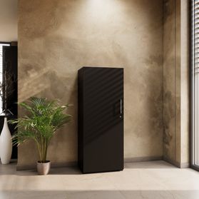PRO Flügeltürenschrank | 4 OH, 400 - 600 x 1510 mm, Soft-Close, Schwarz
