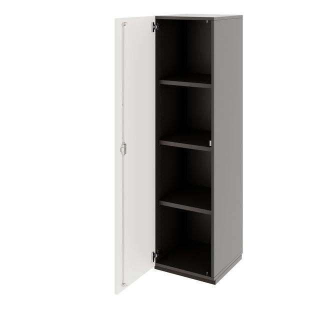 PRO Flügeltürenschrank | 4 OH, 400 - 600 x 1510 mm, Soft-Close, Graphit / Weiß