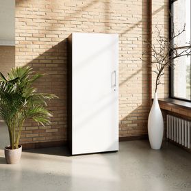 PRO Flügeltürenschrank | 4 OH, 400 - 600 x 1510 mm, Soft-Close, Graphit / Weiß