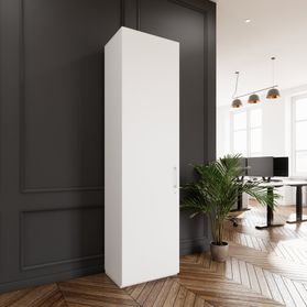 PRO Flügeltürenschrank | 6 OH, 400 - 600 x 2250 mm, Soft-Close, Weiß