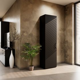 PRO Flügeltürenschrank | 6 OH, 400 - 600 x 2250 mm, Soft-Close, Schwarz
