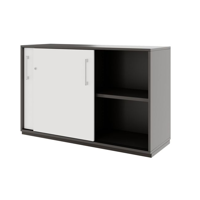 PRO Schiebetürenschrank | 2 OH, 800 - 1600 x 770 mm, Graphit / Weiß