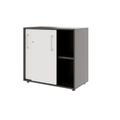 PRO Sliding door cabinet | 2 Oh, 800 - 1600 x 770 mm, graphite / white - 4 Thumbnail Image