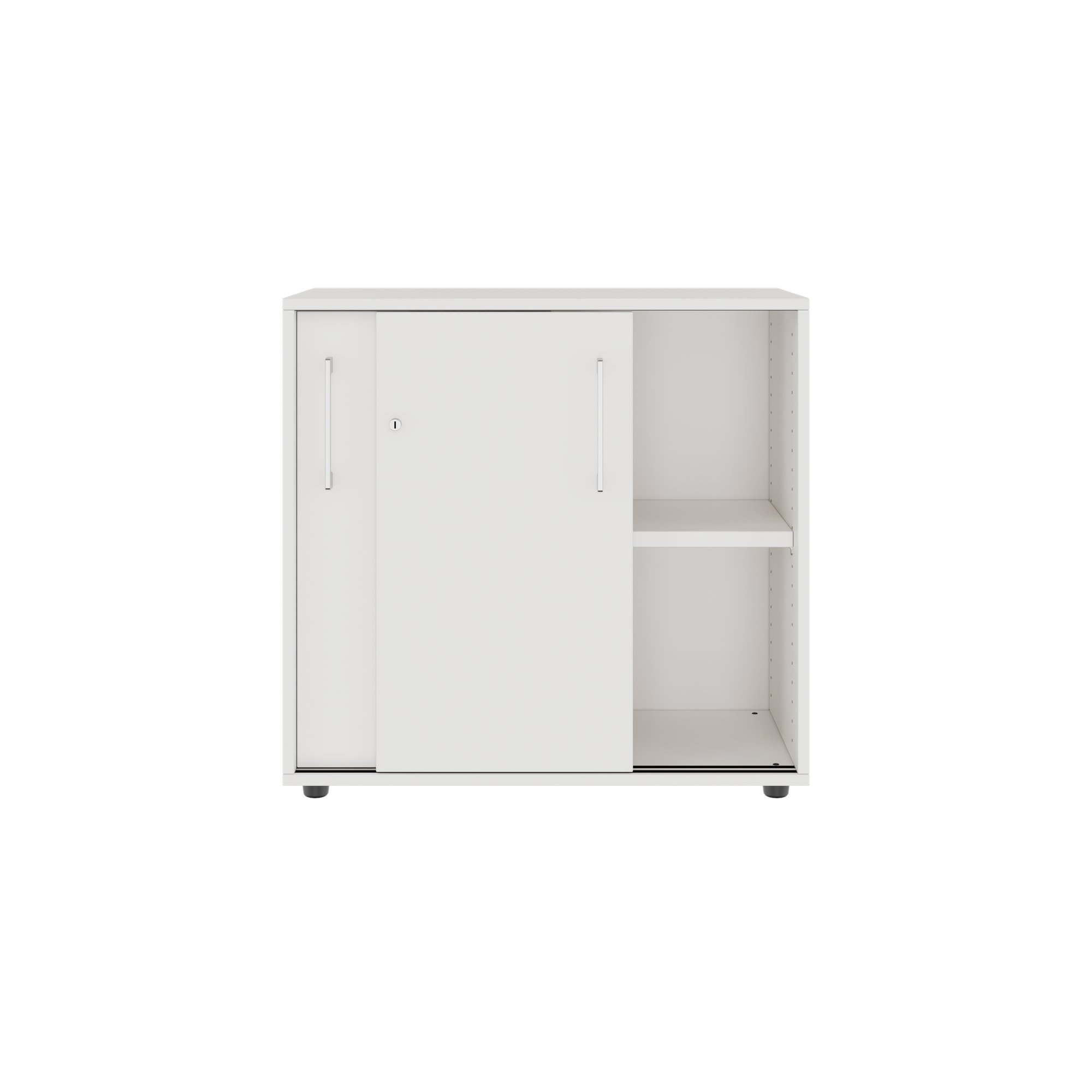 PRO Sliding door cabinet | 2 Oh, 800 - 1600 x 770 mm, white - 3 Main Image