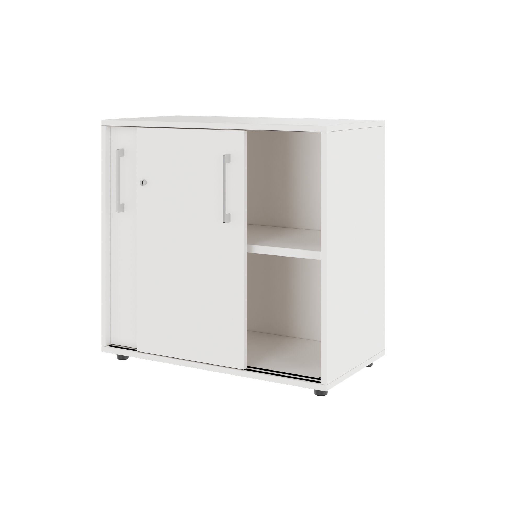 PRO Sliding door cabinet | 2 Oh, 800 - 1600 x 770 mm, white - 4 Main Image