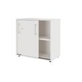 PRO Sliding door cabinet | 2 Oh, 800 - 1600 x 770 mm, white - 4 Thumbnail Image