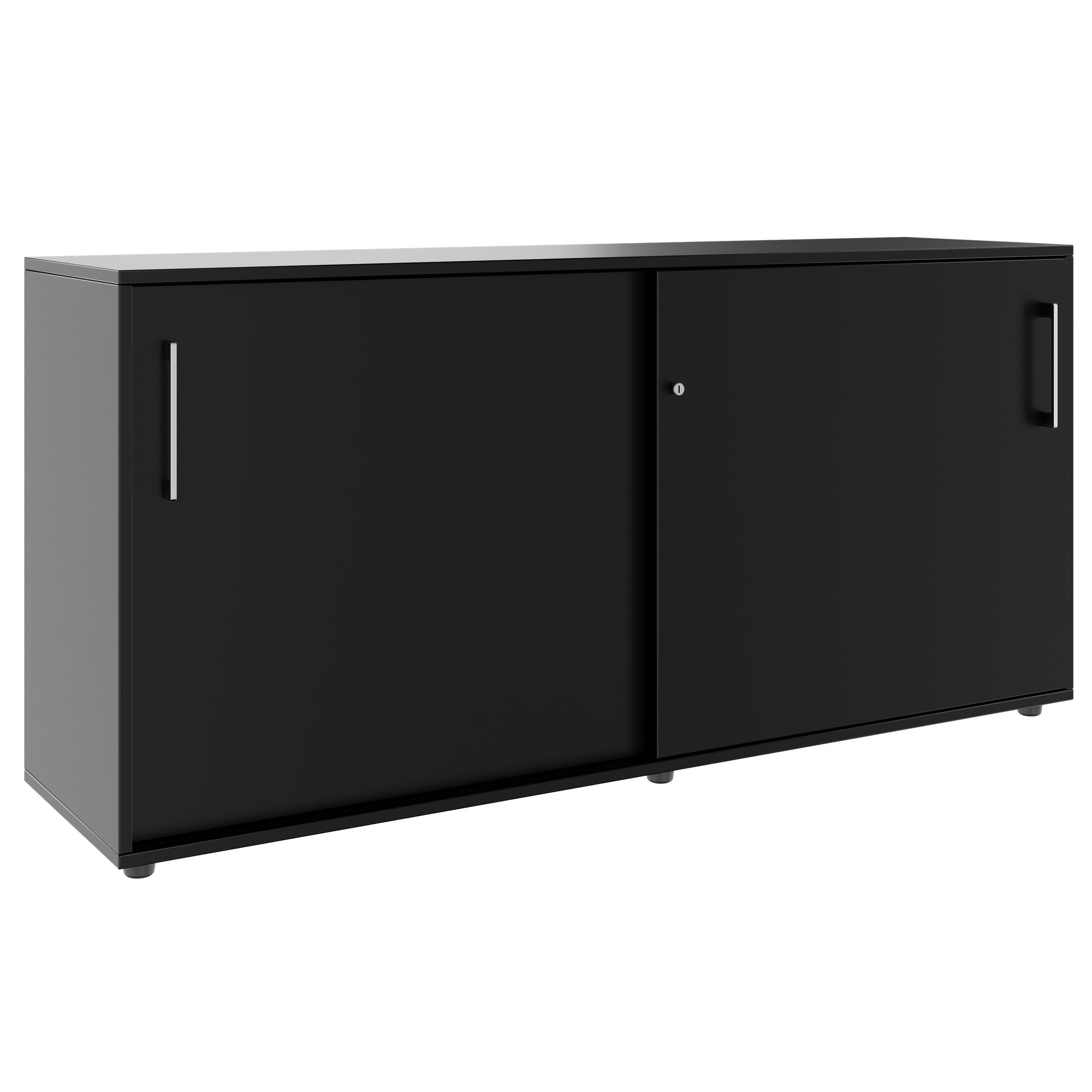 PRO sliding door wardrobe | 2 OH, 800 - 1600 x 770 mm, black - 1 Main Image