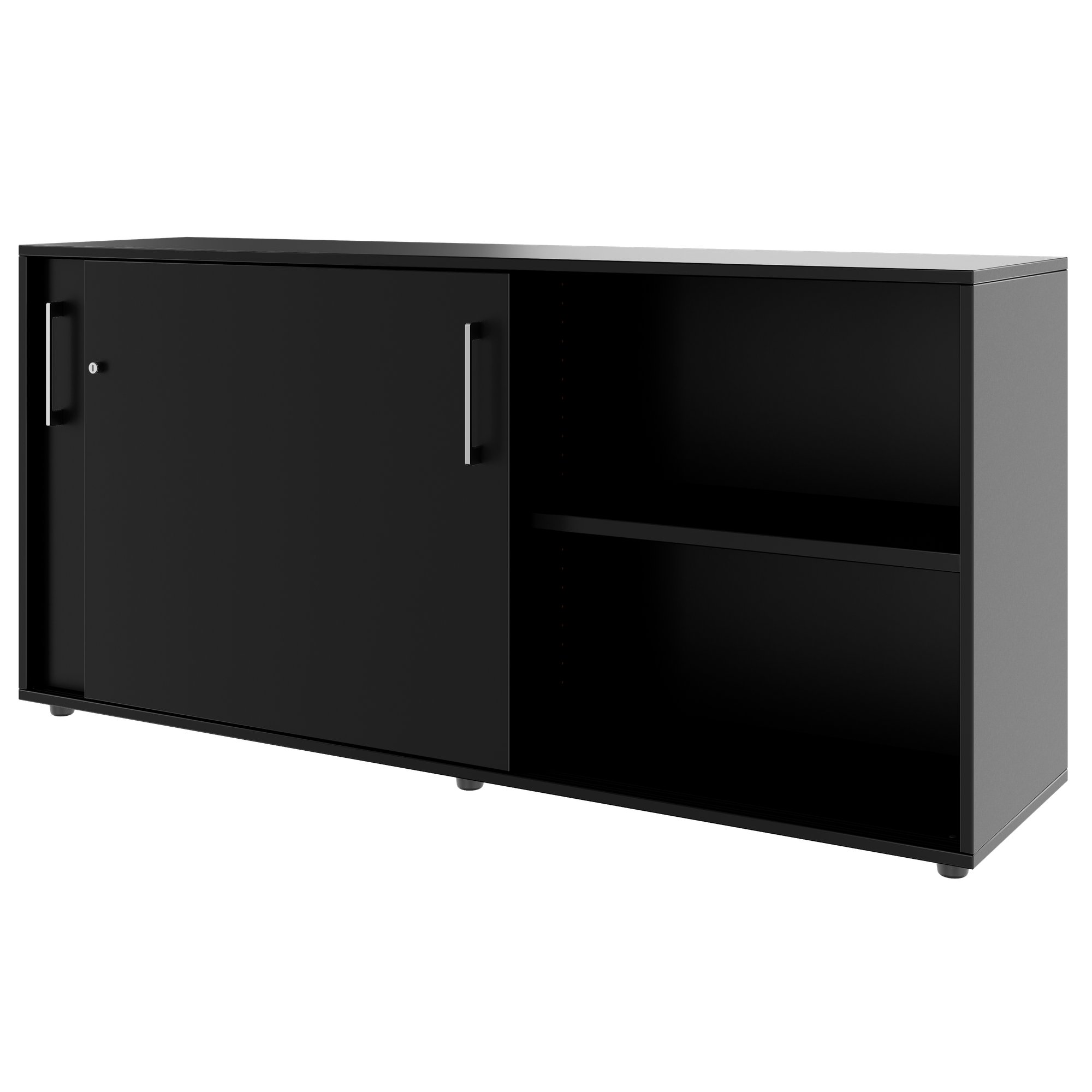 PRO sliding door wardrobe | 2 OH, 800 - 1600 x 770 mm, black - 4 Main Image