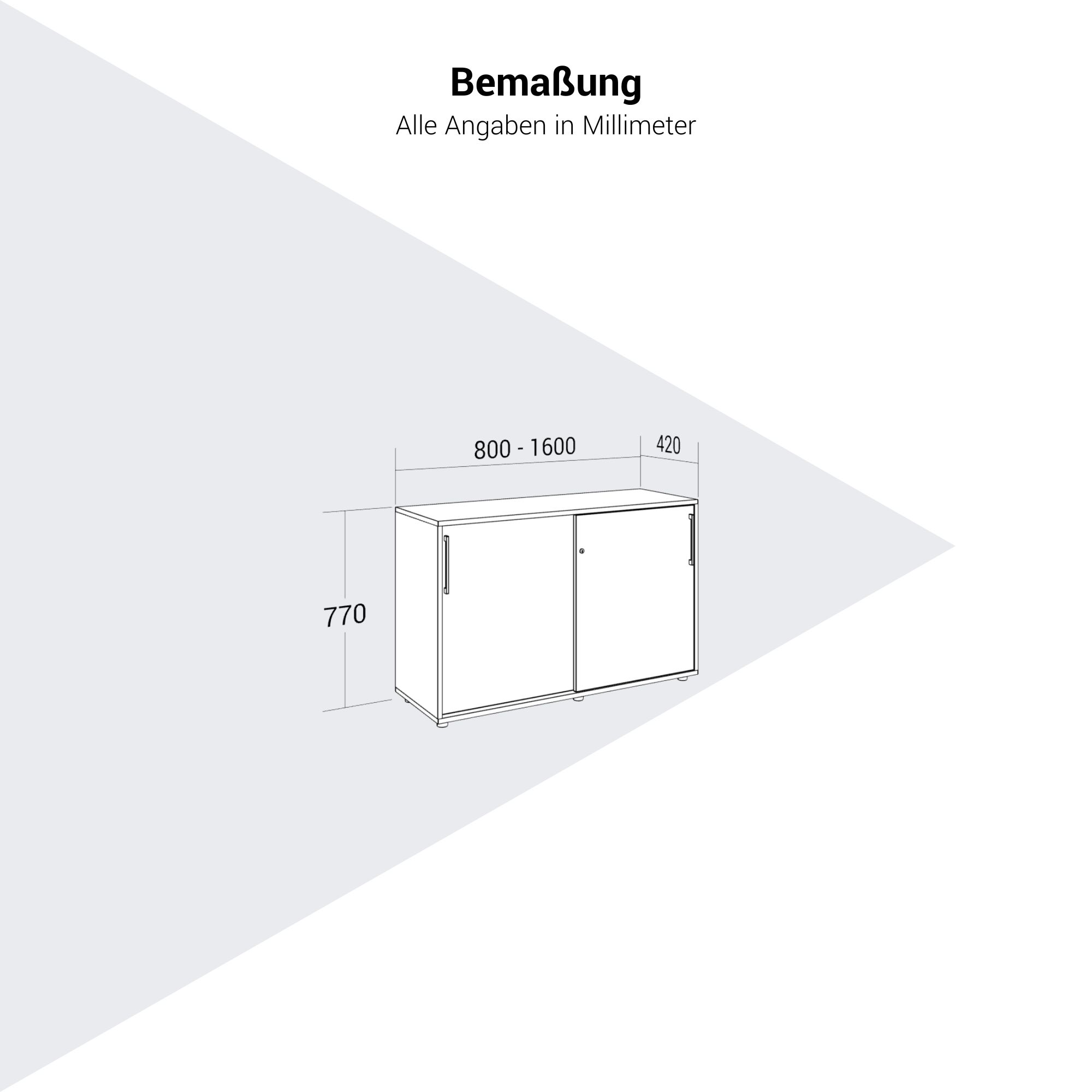 PRO sliding door wardrobe | 2 OH, 800 - 1600 x 770 mm, black - 13 Main Image