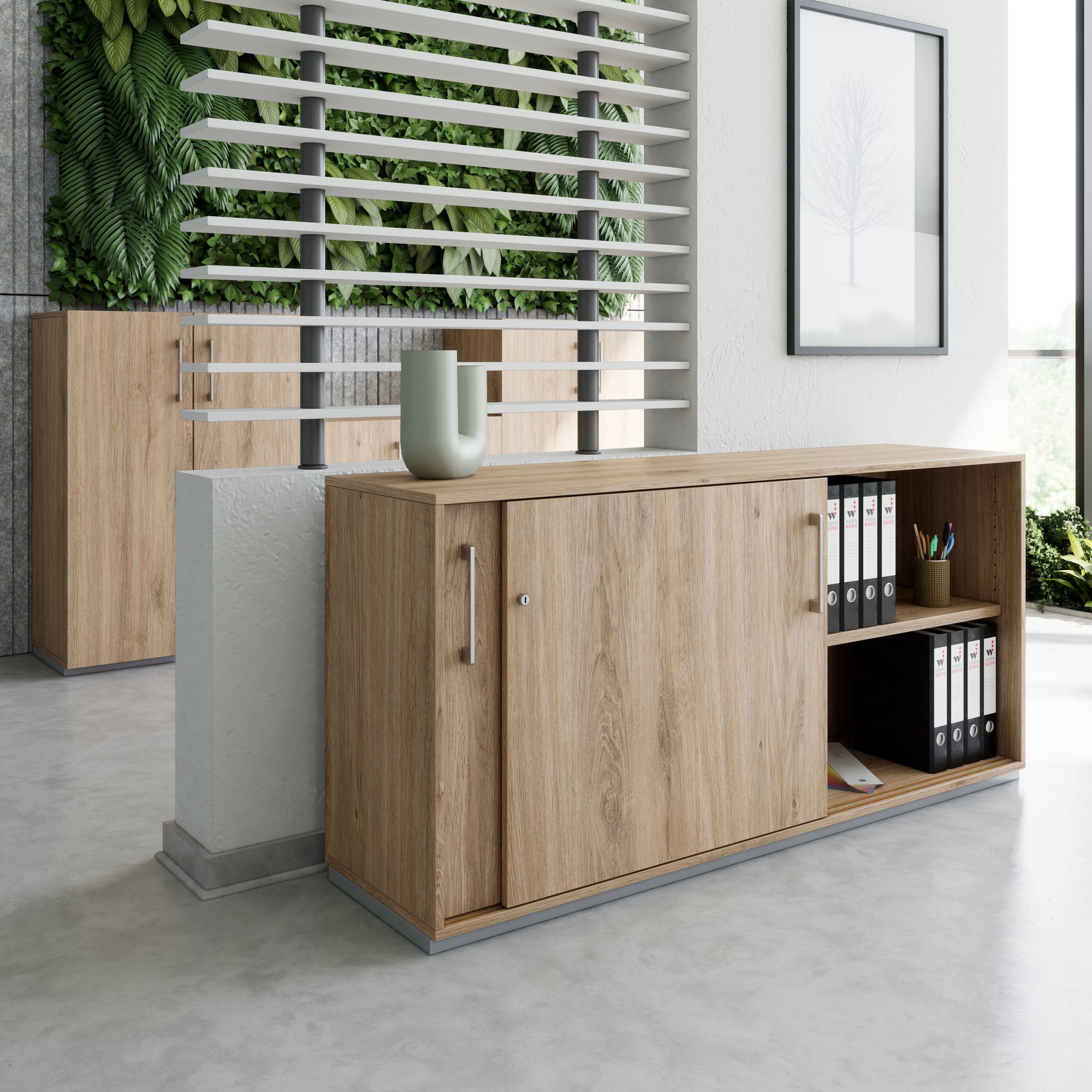 PRO Schiebetürenschrank | 2 OH, 800 - 1600 x 770 mm, Natureiche - 14 Main Image