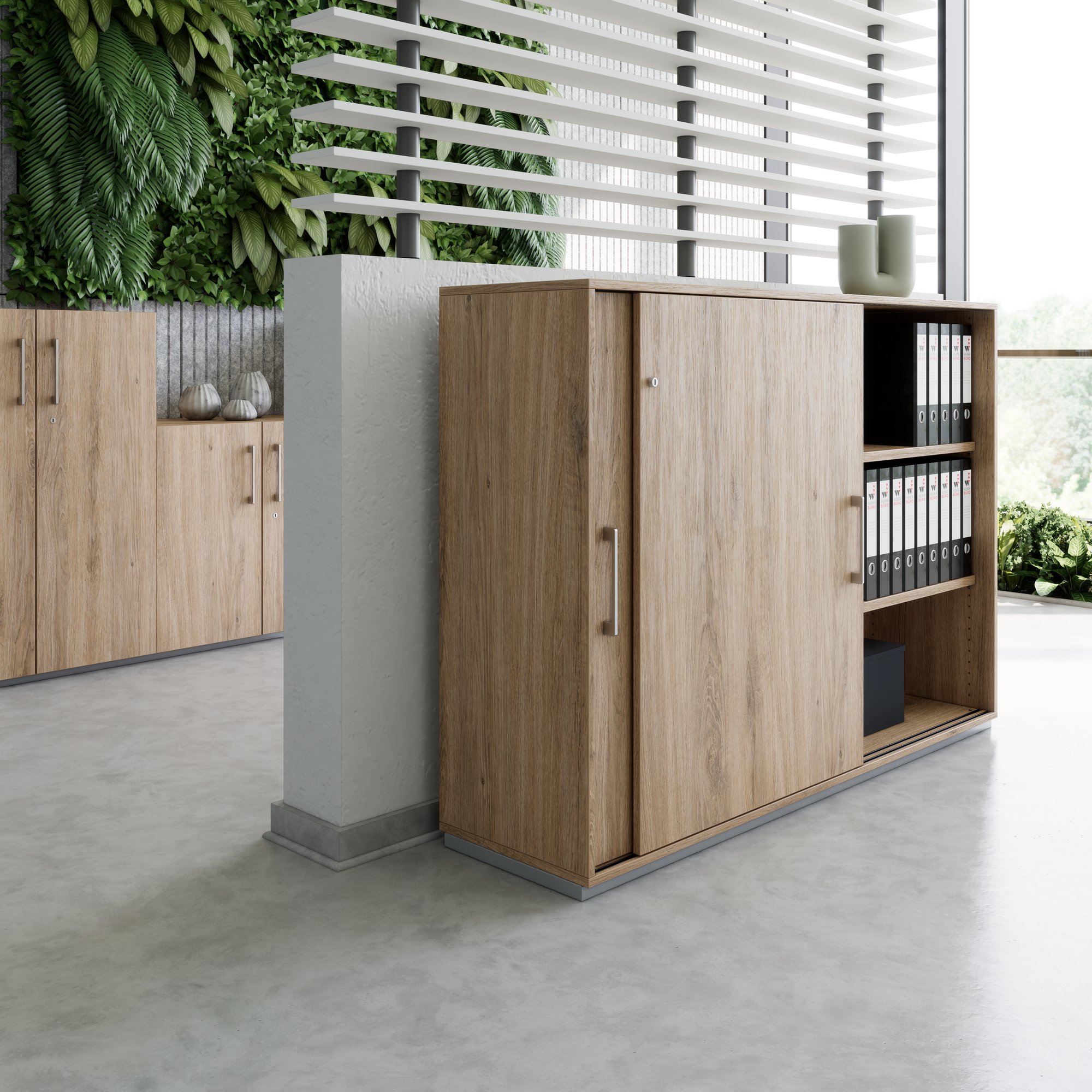 PRO Armoire de porte coulissante | 3 oh, 800 - 1600 x 1140 mm, chêne naturel - 14 Main Image