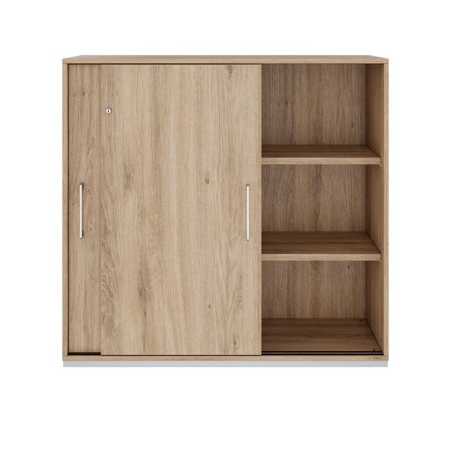 PRO Schiebetürenschrank | 3 OH, 800 - 1600 x 1140 mm, Natureiche