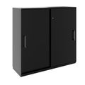 PRO Schiebetürenschrank | 3 OH, 800 - 1600 x 1140 mm, Schwarz