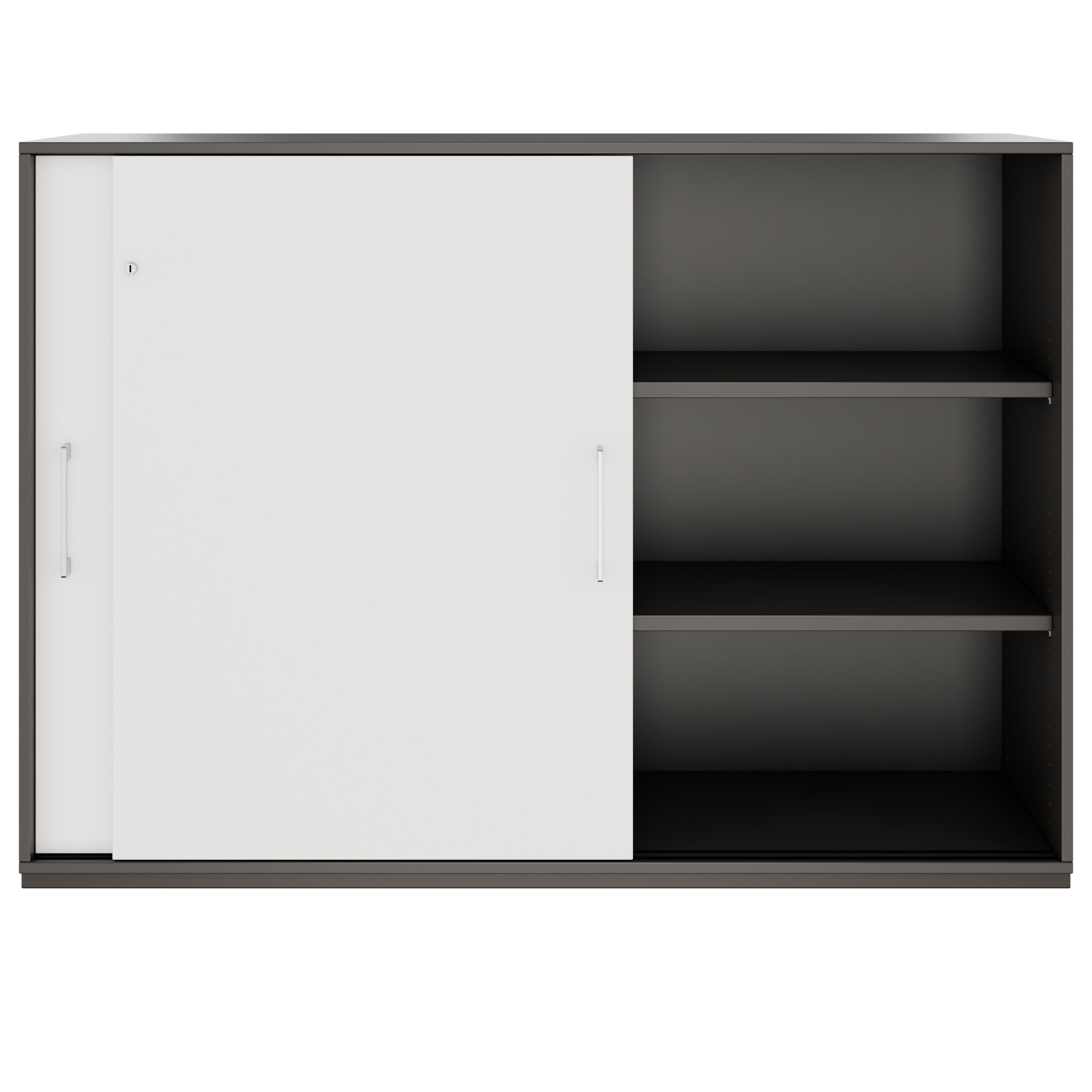 PRO Armoire de porte coulissante | 3 oh, 800 - 1600 x 1140 mm, graphite / blanc - 3 Main Image