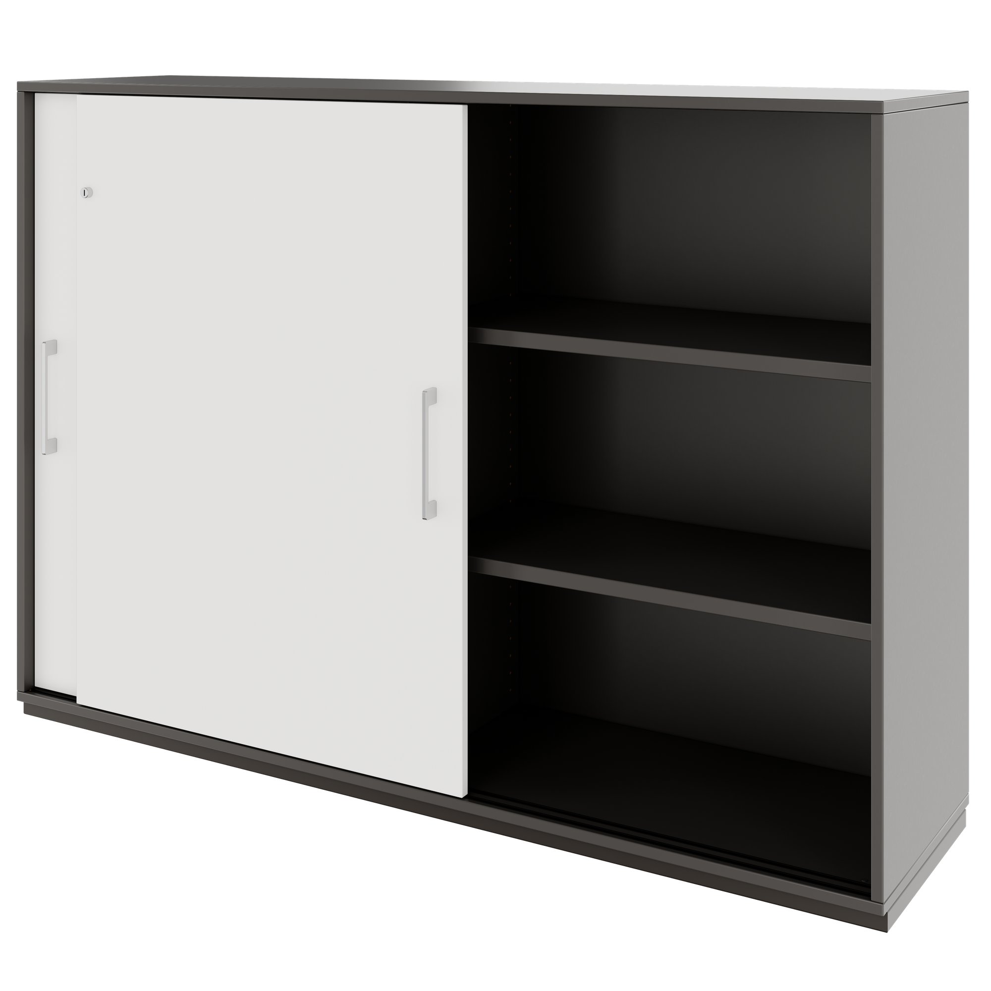 PRO Armoire de porte coulissante | 3 oh, 800 - 1600 x 1140 mm, graphite / blanc - 4 Main Image