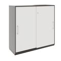 PRO Schiebetürenschrank | 3 OH, 800 - 1600 x 1140 mm, Graphit / Weiß