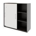 PRO Schiebetürenschrank | 3 OH, 800 - 1600 x 1140 mm, Graphit / Weiß