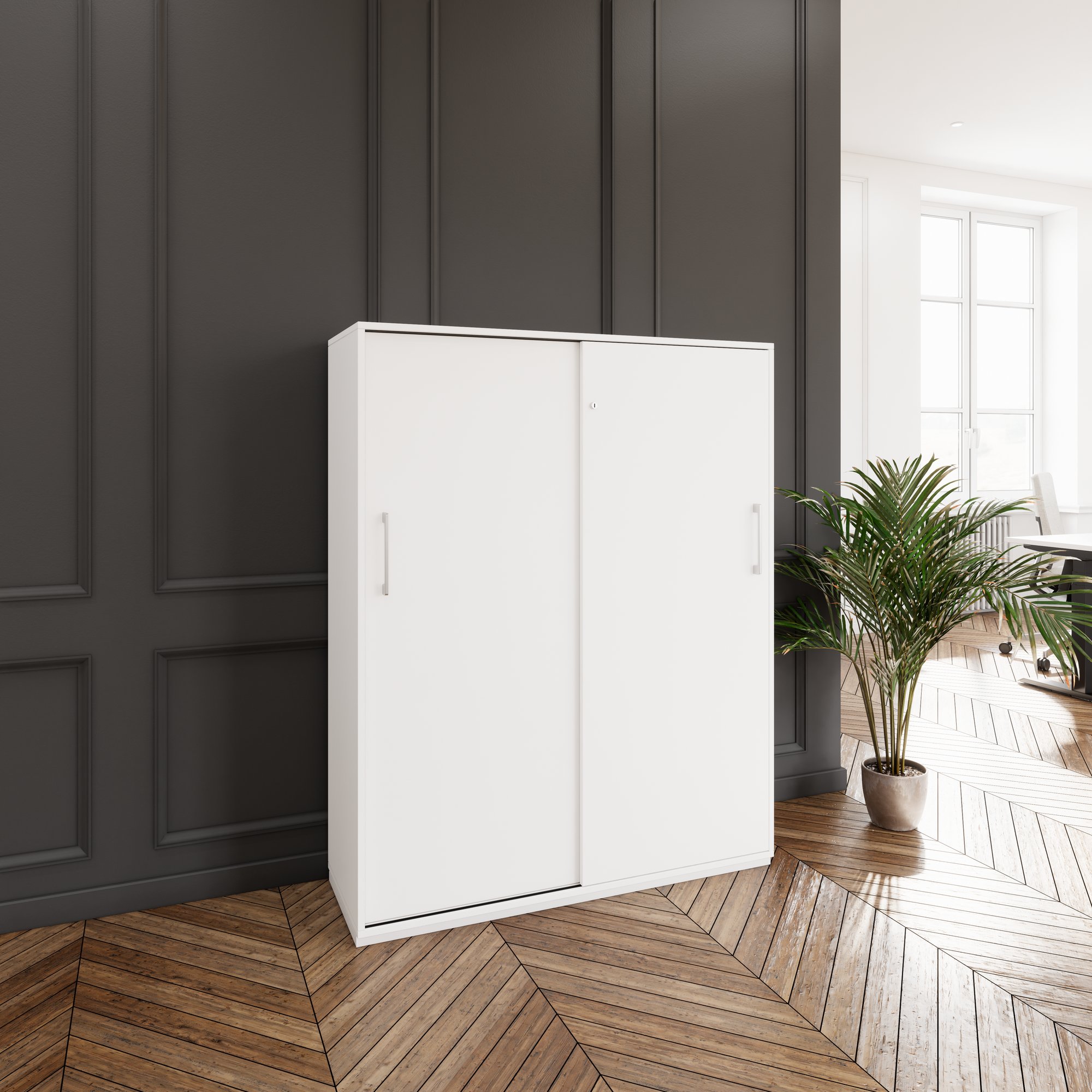 PRO Cabinet di porta scorrevole | 4 OH, 1200 x 1510 mm, bianco - 14 Main Image