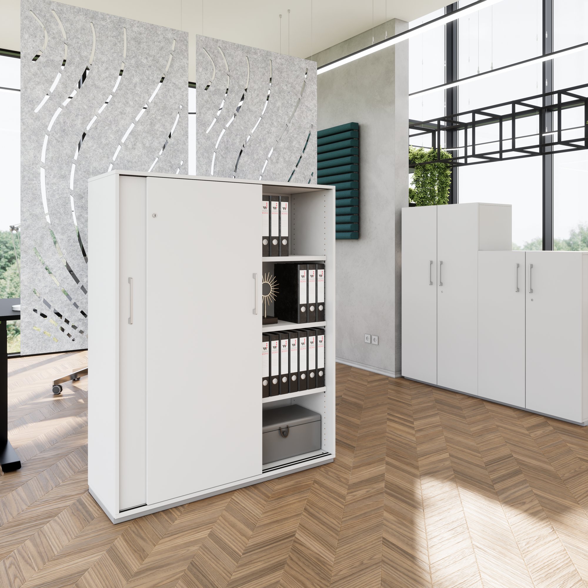 PRO Cabinet di porta scorrevole | 4 OH, 1200 x 1510 mm, grigio - 1 Main Image