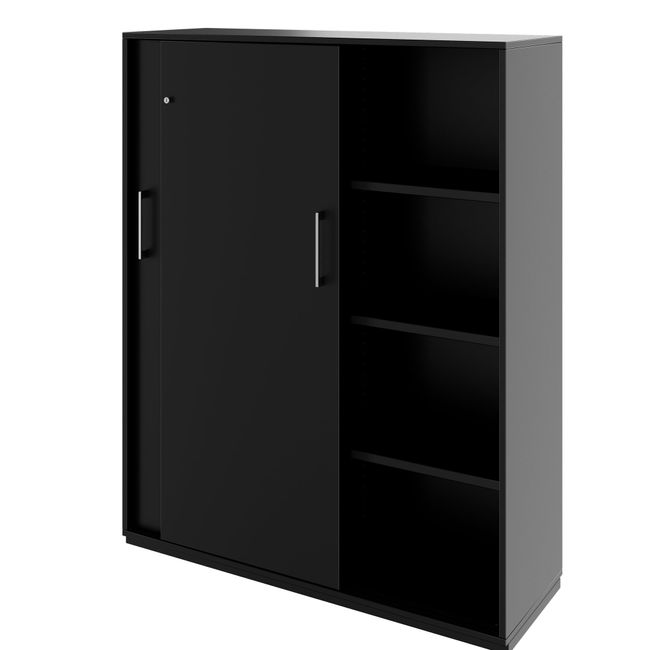 PRO Schiebetürenschrank | 4 OH, 1200 x 1510 mm, Schwarz PRO Schiebetürenschrank | 4 OH, 1200 x 1510 mm, Schwarz