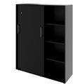 PRO Cabinet di porta scorrevole | 4 OH, 1200 x 1510 mm, nero - 4 Thumbnail Image