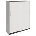 PRO Sliding door cabinet | 4 Oh, 1200 x 1510 mm, graphite / white - 1 Thumbnail Image