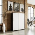 PRO Sliding door cabinet | 4 Oh, 1200 x 1510 mm, graphite / white - 14 Thumbnail Image